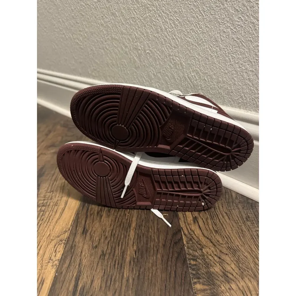 Nike Air Jordan 1 Low Women’s Size 8.5 White Burgundy Maroon Sneakers